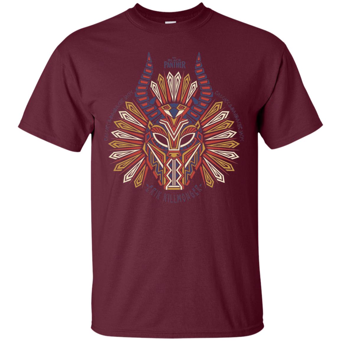 Black Panther Movie Geo Killmonger Movie Lover T-shirt Maroon
