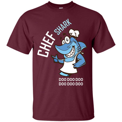Chef Shark Doo Doo Doo Shirt For Cooker Maroon