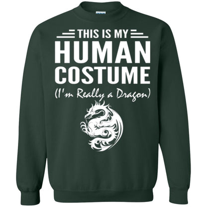 Dargon T-shirt This Is My Human Costume I_m Really A Dragon Forest Green
