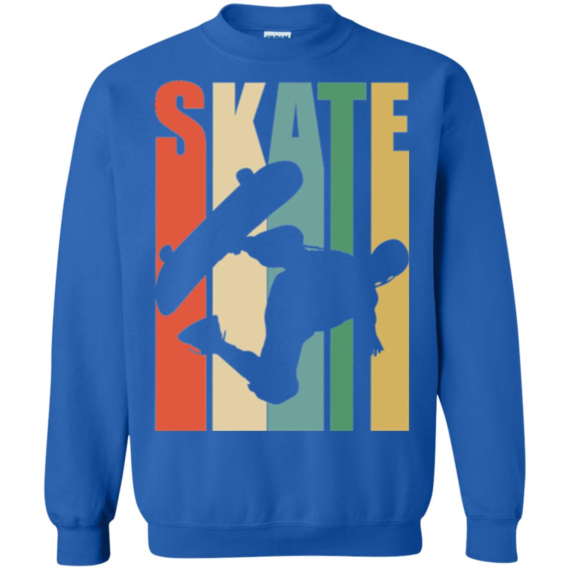 Skateboarder T-shirt Retro Vintage Royal