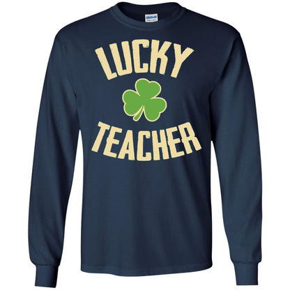 Lucky Teacher Shirt St. Patrick_s Day T-shirt Navy