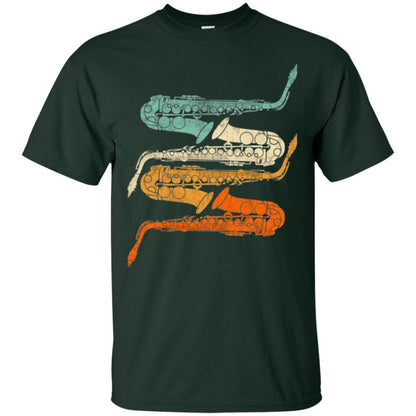 Saxophonist T-shirt Vintage Retro 70s Saxophone Forest Green