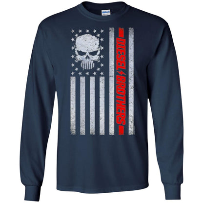 Grungy American Flag Skull T-shirt Diesel Brothers Navy