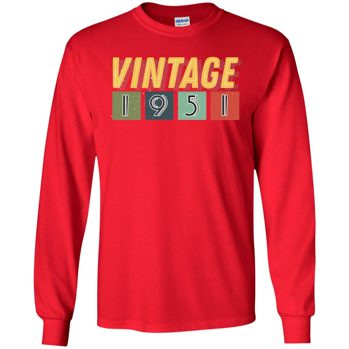 Vintage 1951 67th Birthday Gift Shirt For Mens Or Womens Red