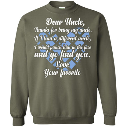 Dear Unclethank For Being My Uncle Family T-shirt Military Green