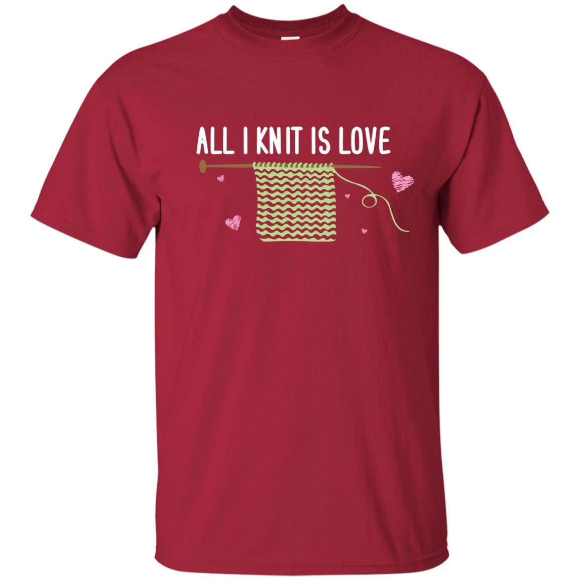 All I Knit Is Love Crocheting Lover Shirt Cardinal