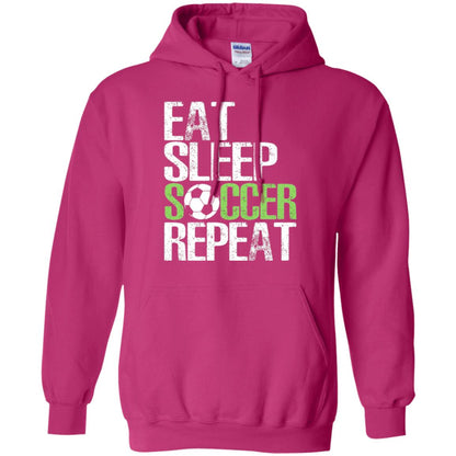 Soccer T-shirt Eat Sleep Soccer Repeat Heliconia