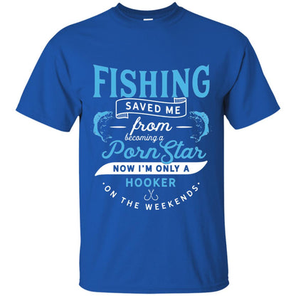 Funny Fishing Tshirts Im Only A Hooker On The Weekends Royal