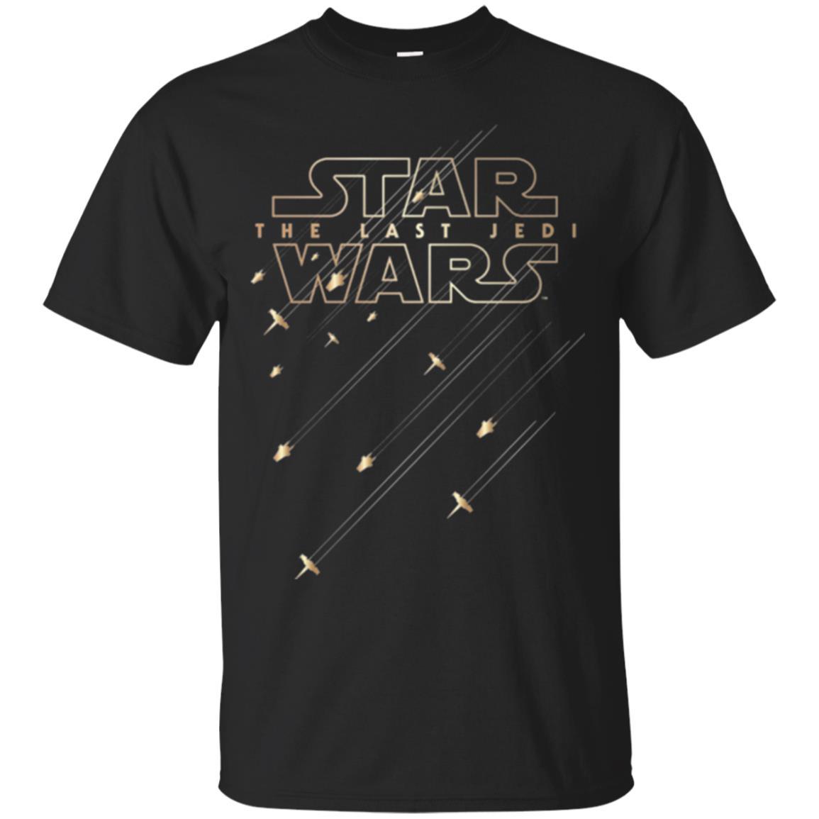 Star Wars Last Jedi Gold Platinum Rebel Fleet Logo T-shirt Black