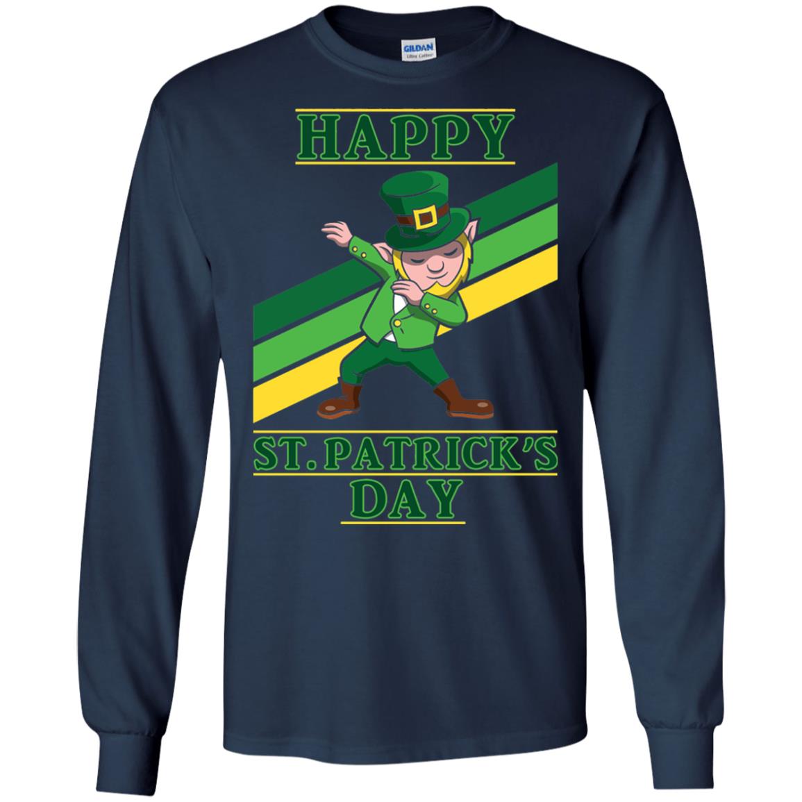 Dabbing Leprechaun Saint Patrick_s Day T-shirt Navy