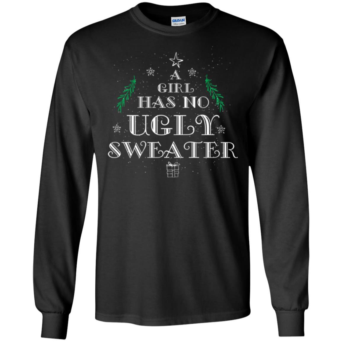 Christmas T-shirt A Girl Has No Ugly Sweater Black