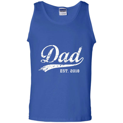 Dad Est. 2018 Vintage New Dad Daddy T-shirt Royal