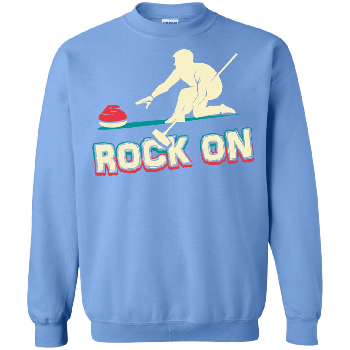 Curling Winter Lover T-shirt Rock On Curling Winter Sports Carolina Blue