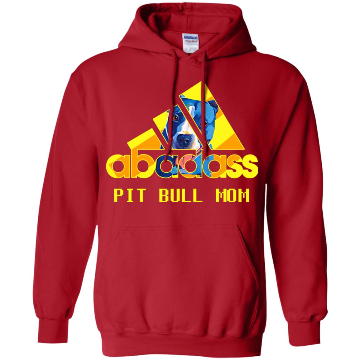 Abadass Pit Bull Mom Mommy Loves Pitbull Shirt Red