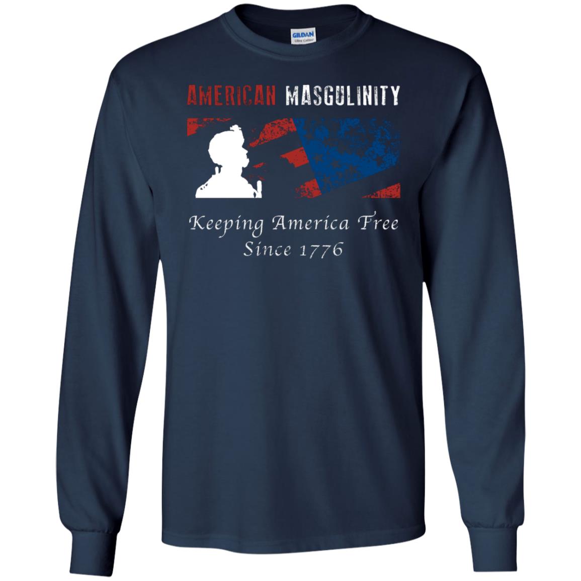 American Masgulinity Keeping America Free Since 1776 Shirt Navy