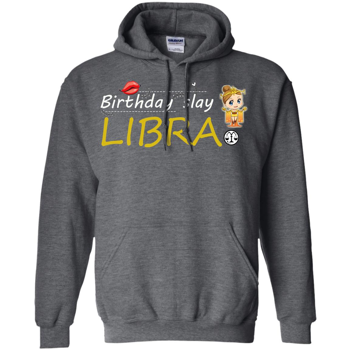 Cute Libra Girl Birthday Lip Slay T-shirt Dark Heather