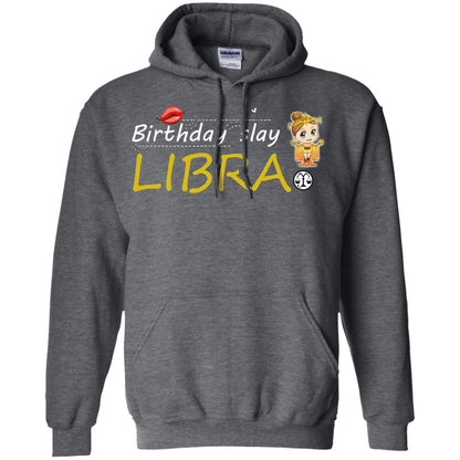 Cute Libra Girl Birthday Lip Slay T-shirt Dark Heather