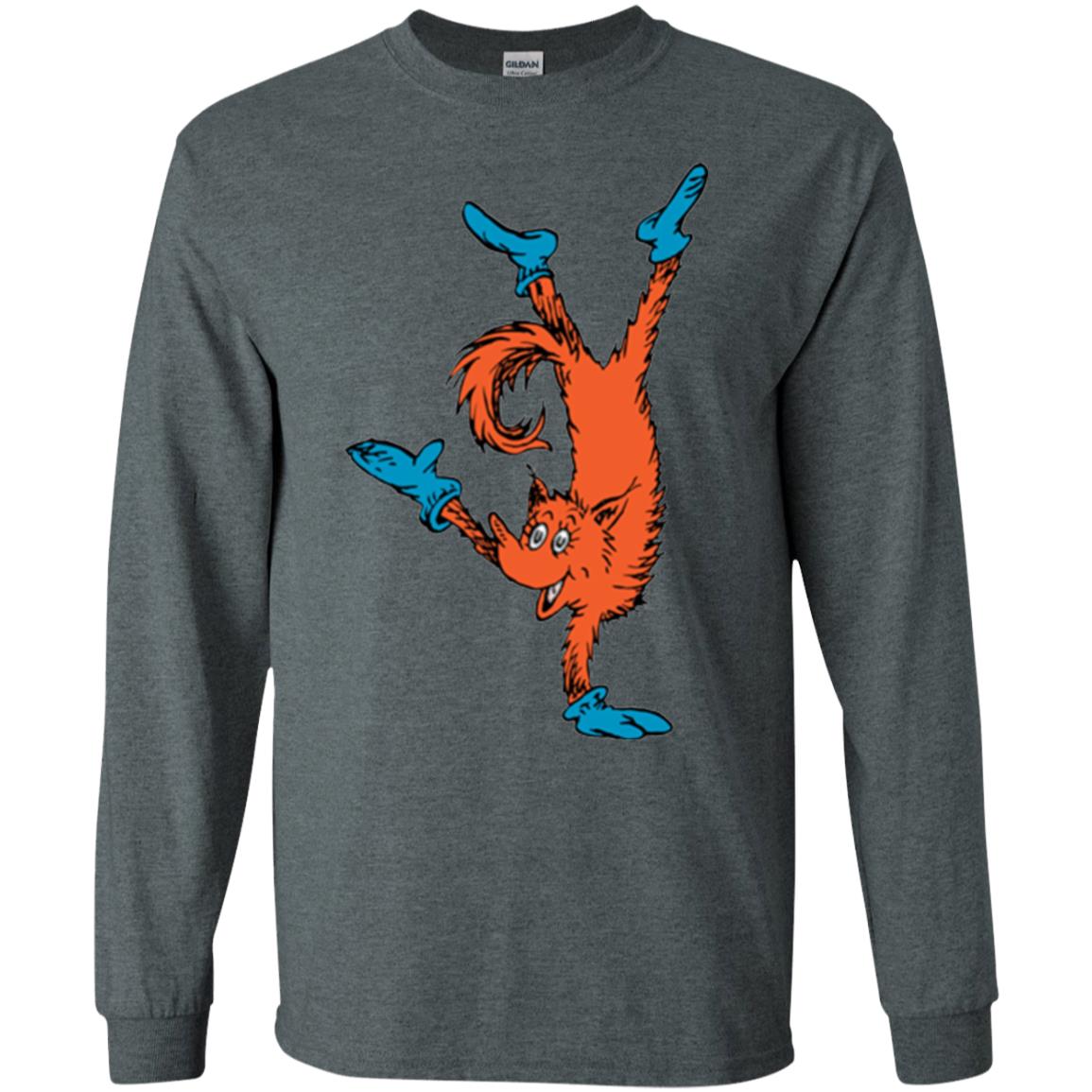 Dr. Seuss Fox In Socks Handstand Book Lover T-shirt Dark Heather