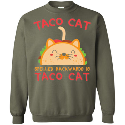 Taco Cat T-shirt Spelled Backwards Is Taco Cat Military Green