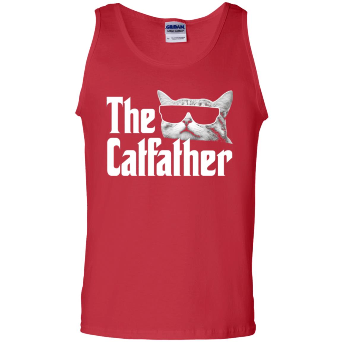 Funny Gift Shirt For Cat Daddy The Catfather T-shirt Red