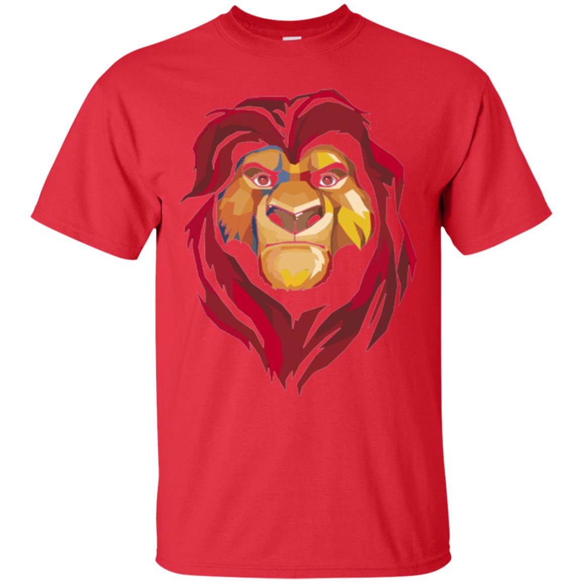 Cartoon Lover T-shirt Lion King Mufasa Geometrics Graphic Red