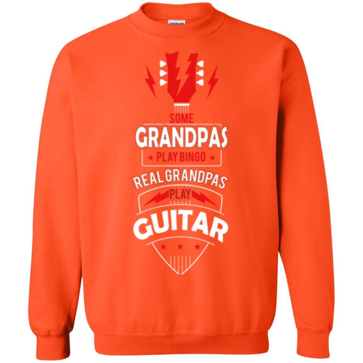 Papa T-shirt Some Grandpas Play Bingo Real Grandpas Play Guitar T-shirt Orange