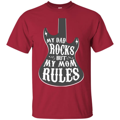 My Dad Rocks But My Mom Rules Shirt For Daughter Or Son Cardinal