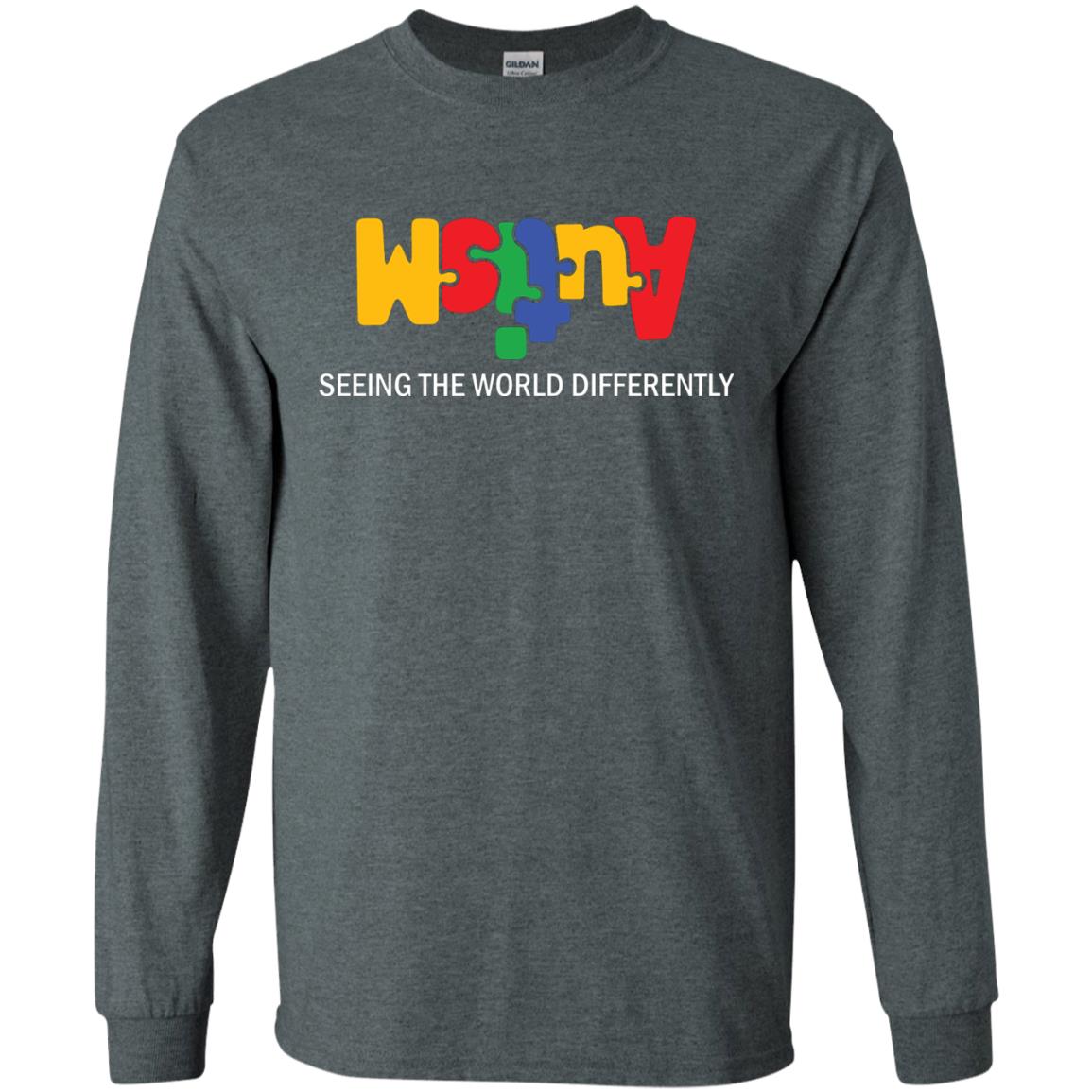 Autism Awareness T-shirt Seeing The World Differently Dark Heather