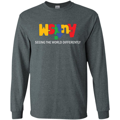 Autism Awareness T-shirt Seeing The World Differently Dark Heather