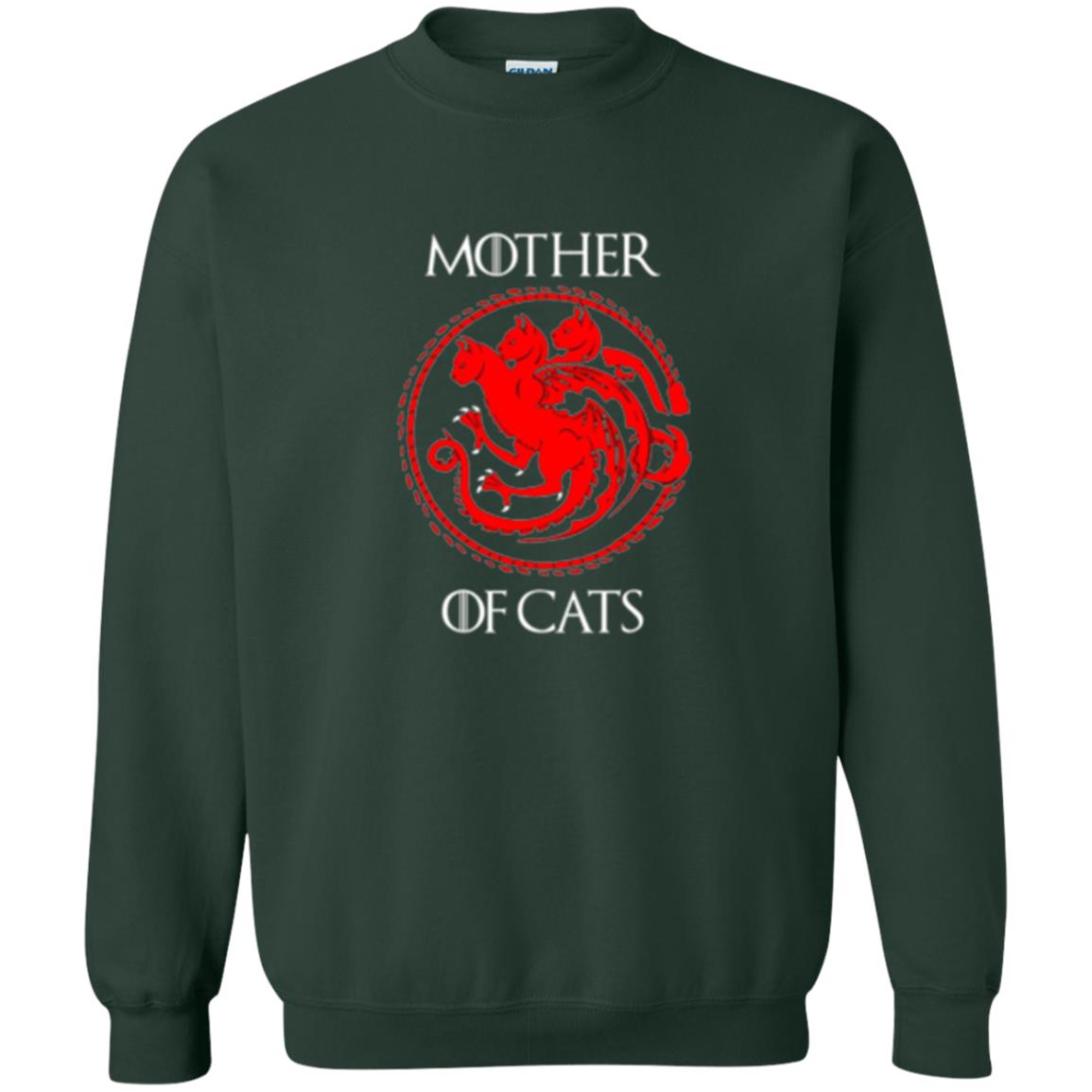 Cat Lovers T-shirt Mother Of Cat Forest Green