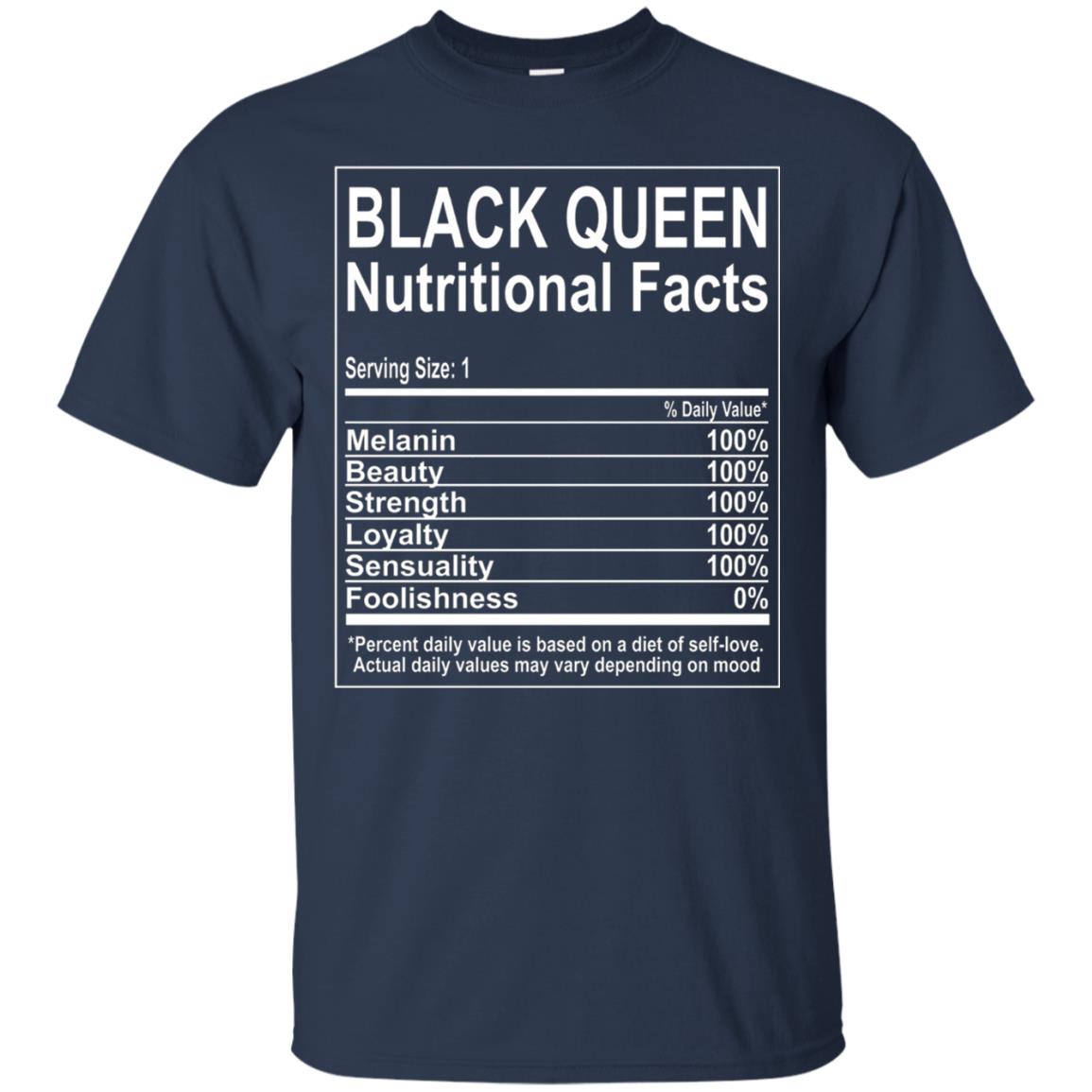 Black Queen Nutritional Facts T-shirt Self Love Navy