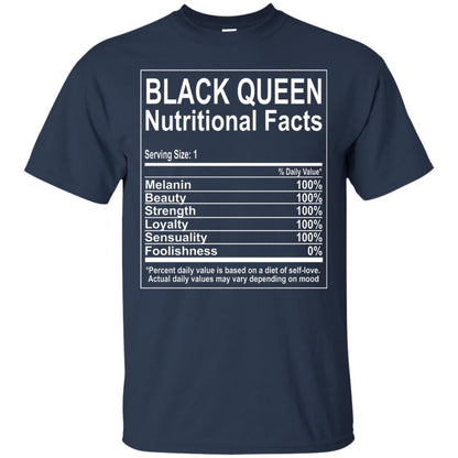 Black Queen Nutritional Facts T-shirt Self Love Navy
