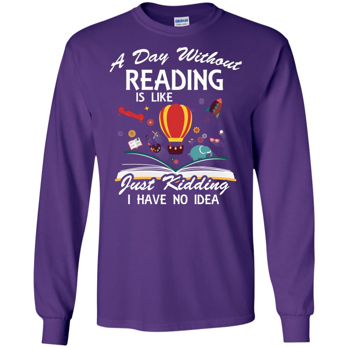 A Day Without Reading Is Like Bookworm T-shirt Purple