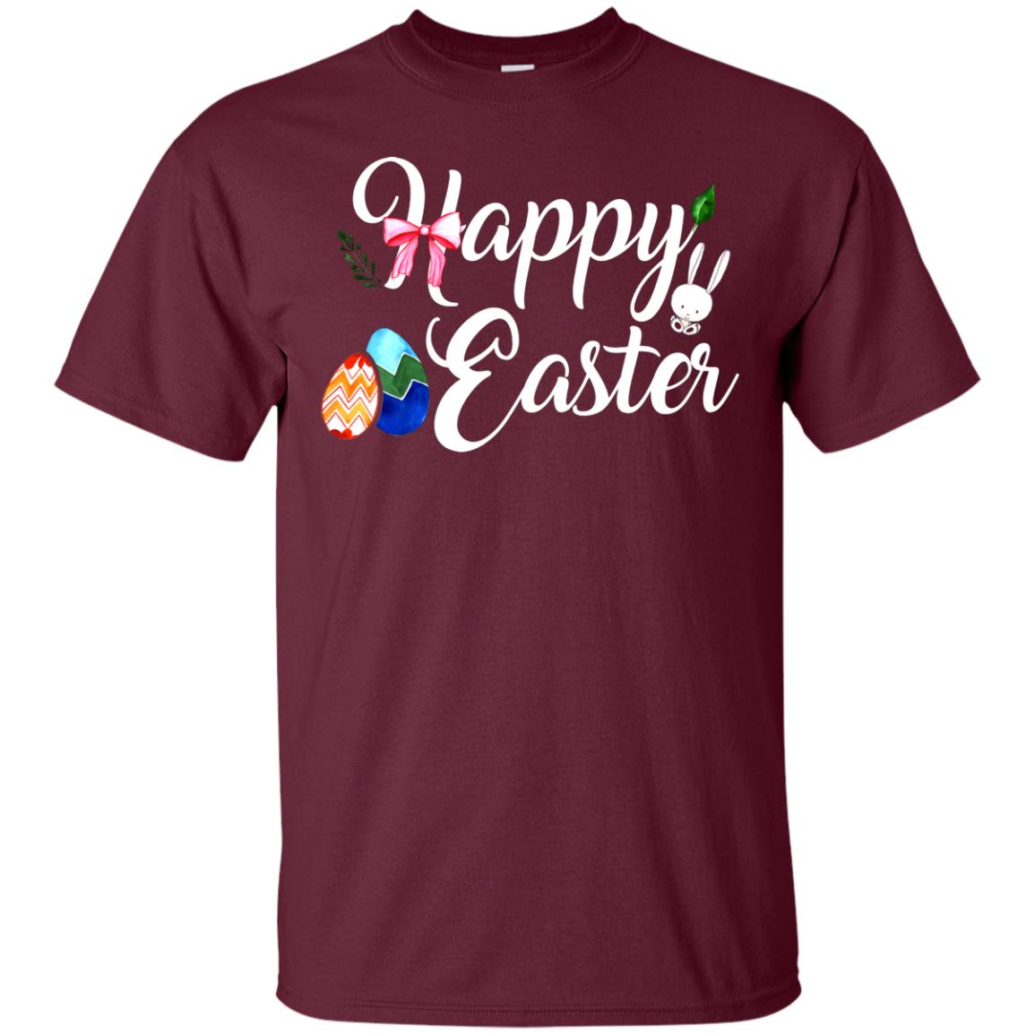Happy Easter Egg T-shirt Maroon