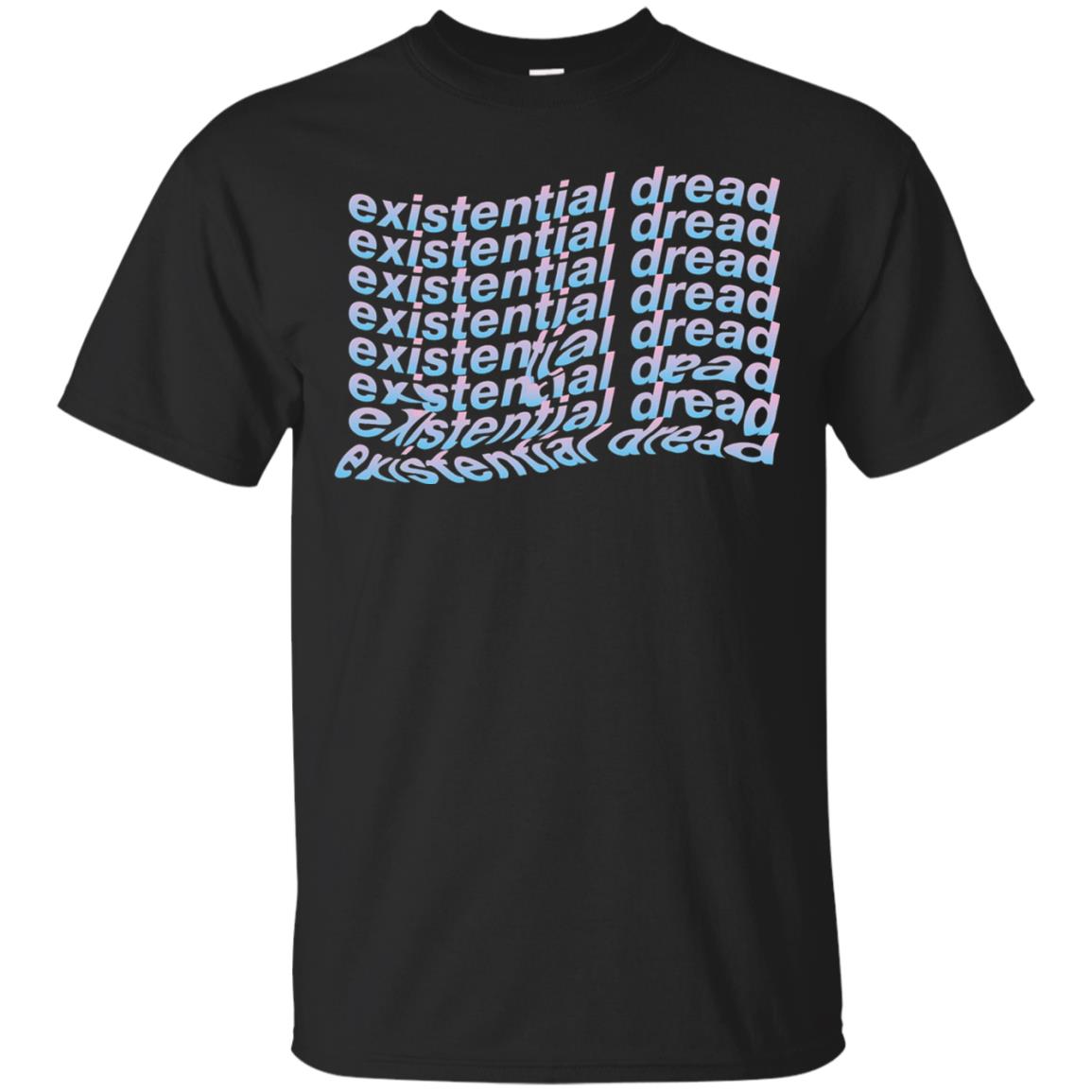 Existential Dread Waves Melting Distortion Aesthetic T-shirt Black