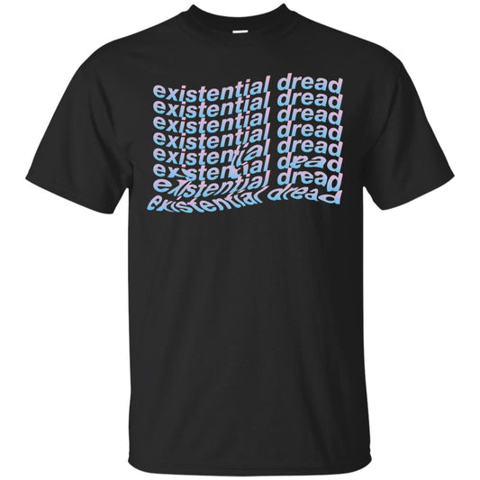 Existential Dread Waves Melting Distortion Aesthetic T-shirt Black