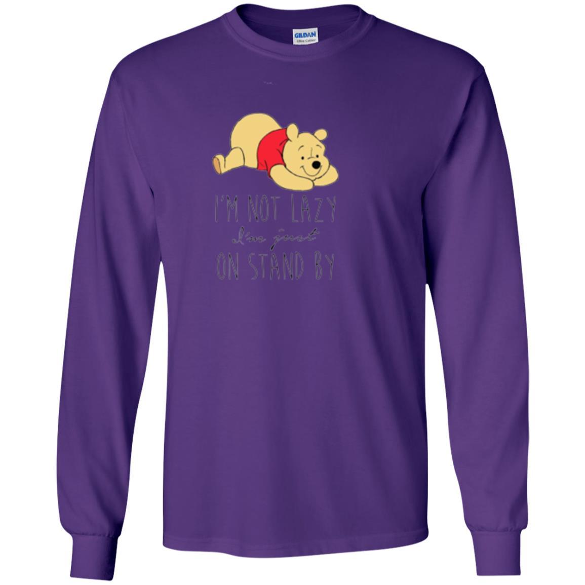 Cartoon T-shirt I'm Not Lazy I'm Just On Stand By Purple