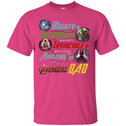 Mighty Incredible Invincible Amazing Dad Movie Fan T-shirt Heliconia