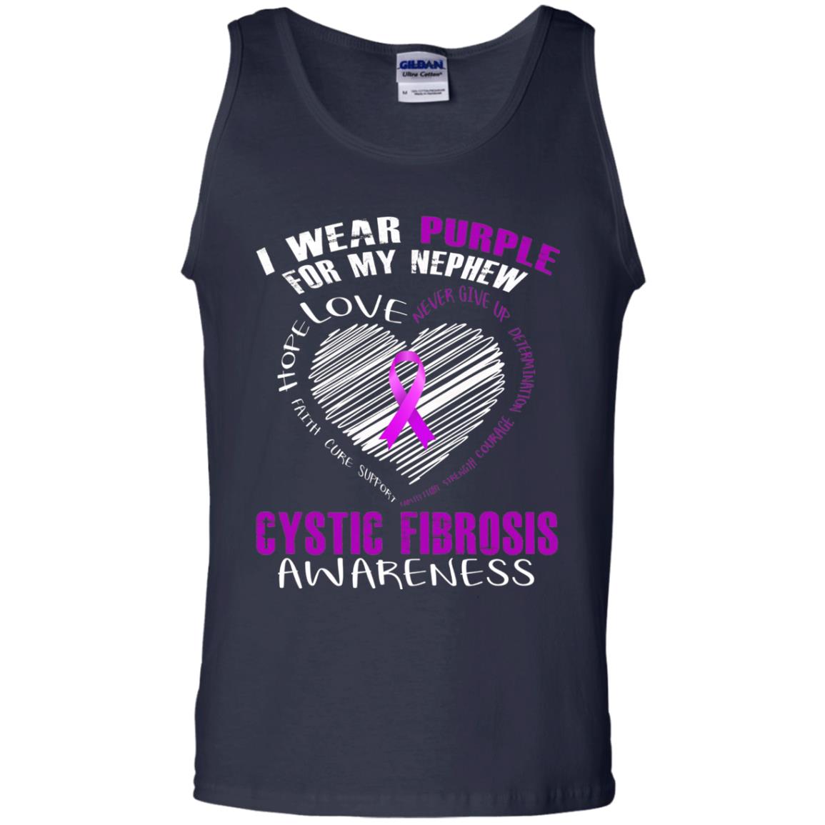 Cystic Fibrosis Awareness T-shirt I Wear Purple Navy