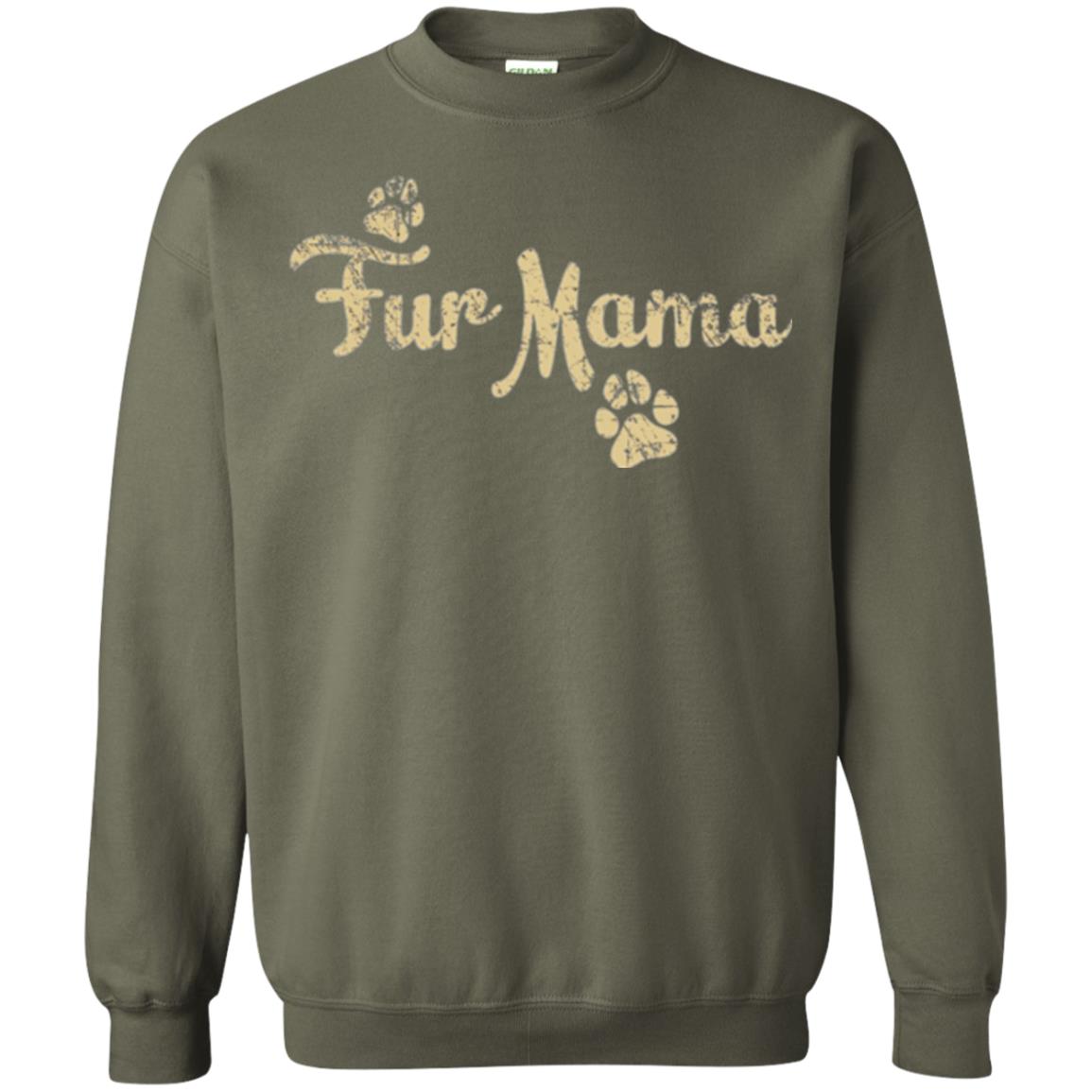 Fur Mama Mommy Love Dog T-shirt Military Green