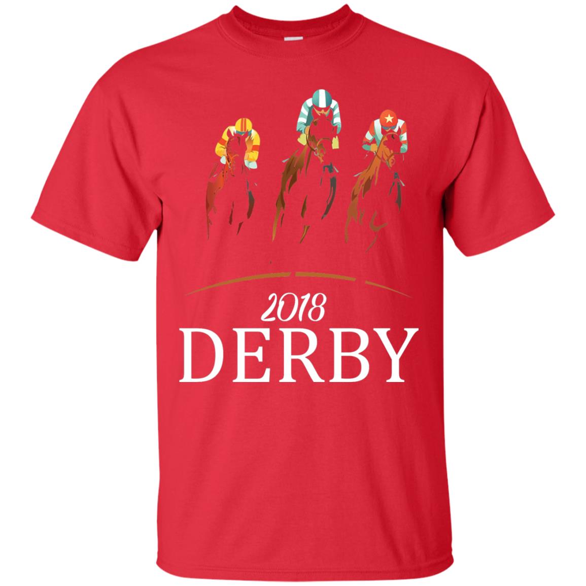 Derby 2018 Jockey Horse Racing T-shirt Red