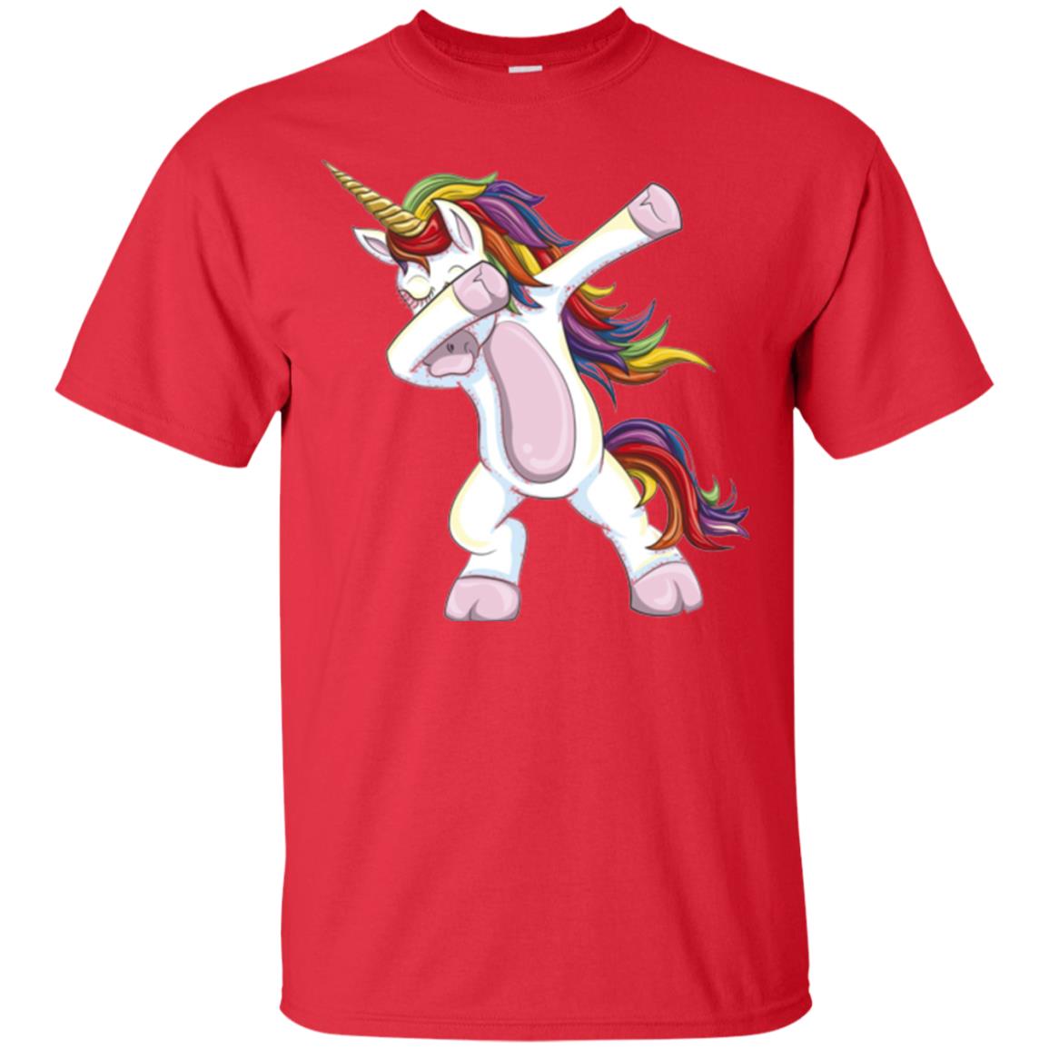 Dabbing Unicorn T-shirt Red