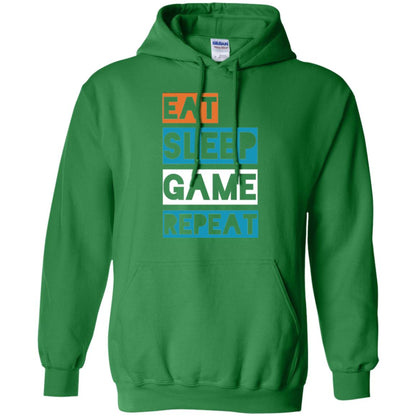 Eat Sleep Game Repeat Video Gamer Player T-shirt Irish Green