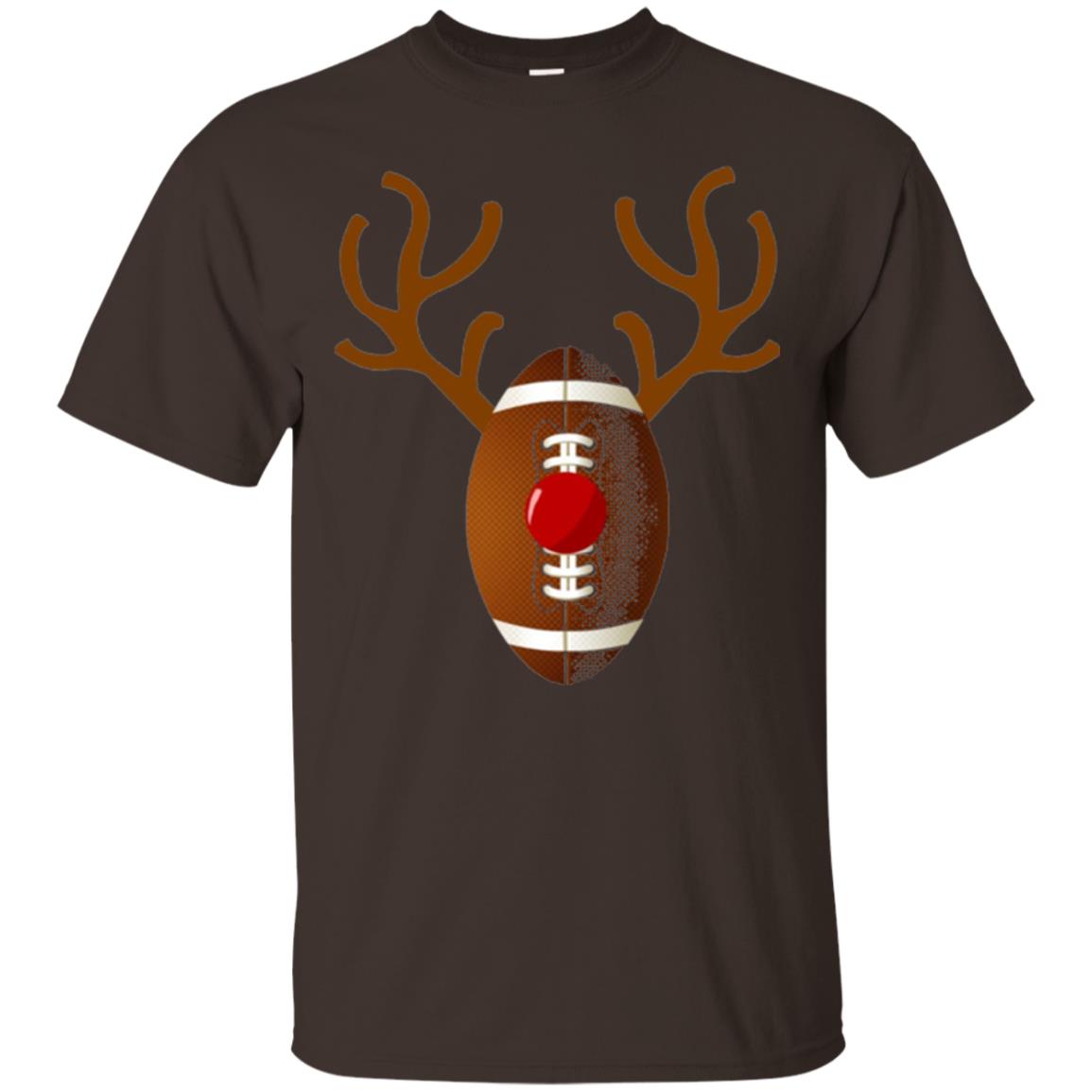 Reindeer Football Christmas T-shirt Dark Chocolate