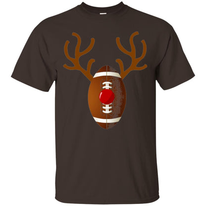Reindeer Football Christmas T-shirt Dark Chocolate