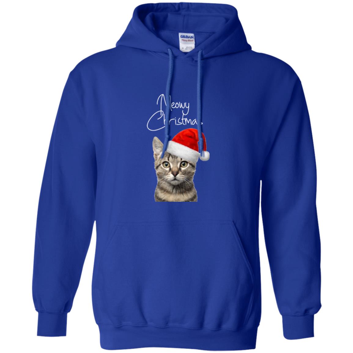 Cat Lovers T-shirt Merry Christmas Royal