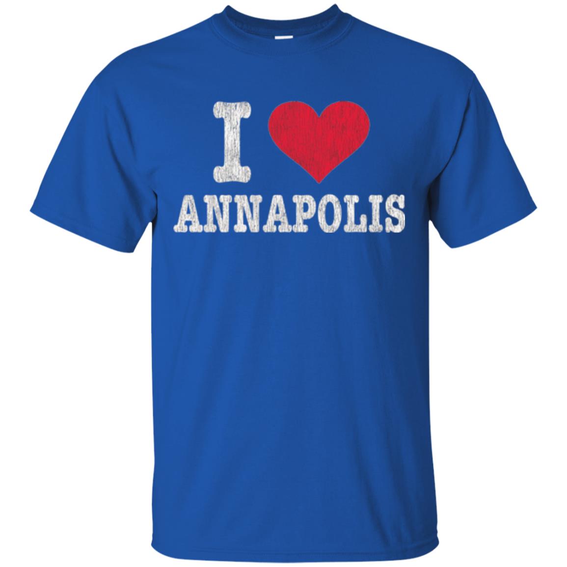 Distressed Retro I Love Annapolis T-shirt Royal