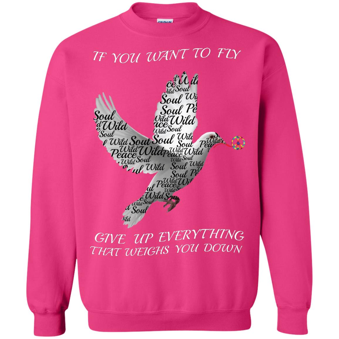 If You Want To Fly Give Up Everything That Weighs You Down Peace Sign Shirt Heliconia