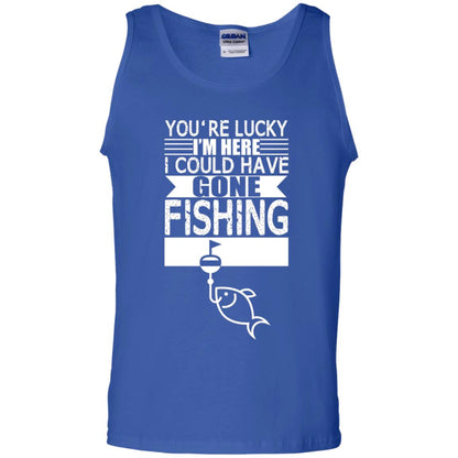 Fishing Lover T-shirt I_m Here I Could Have Gone Fishing Royal