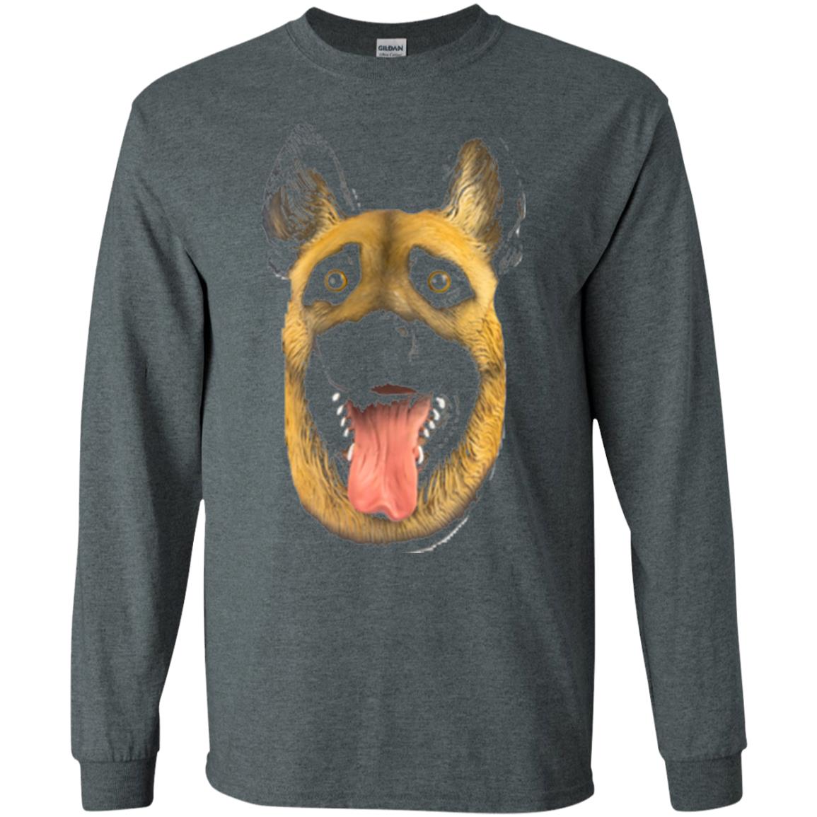 Dog Lover T-shirt Creepy Dog Head T-shirt Dark Heather